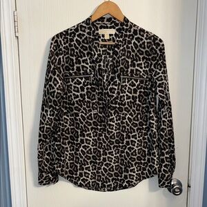 MICHAEL Michael Kors Leopard Print Blouse